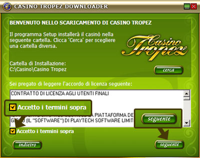termini e condizioni download casino